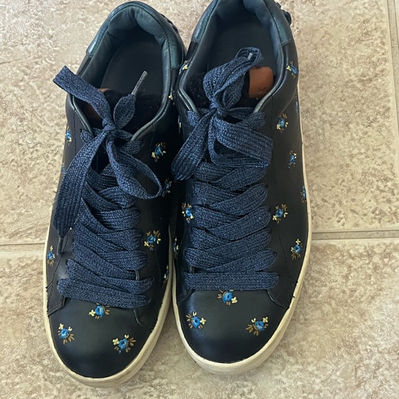 Coach Black and Blue Floral Sneakers/ Firm Price - Picture 1 of 7